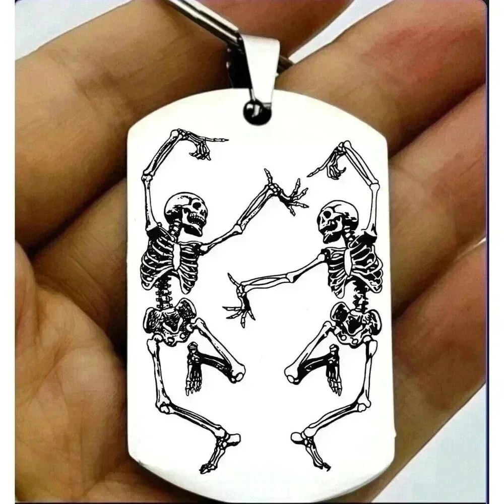 Skelton Lover Happy Dance Hot Horor Art Keychain
